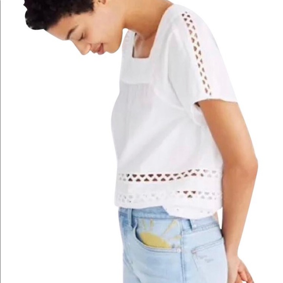 Madewell Tops - Madewell white eyelet Angelica tunic top XS